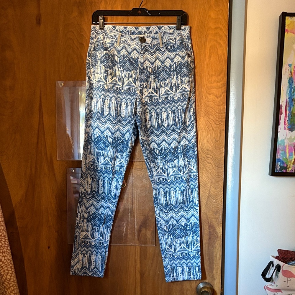 Desigual High Waisted Chevron Abstract Exotic Jeans